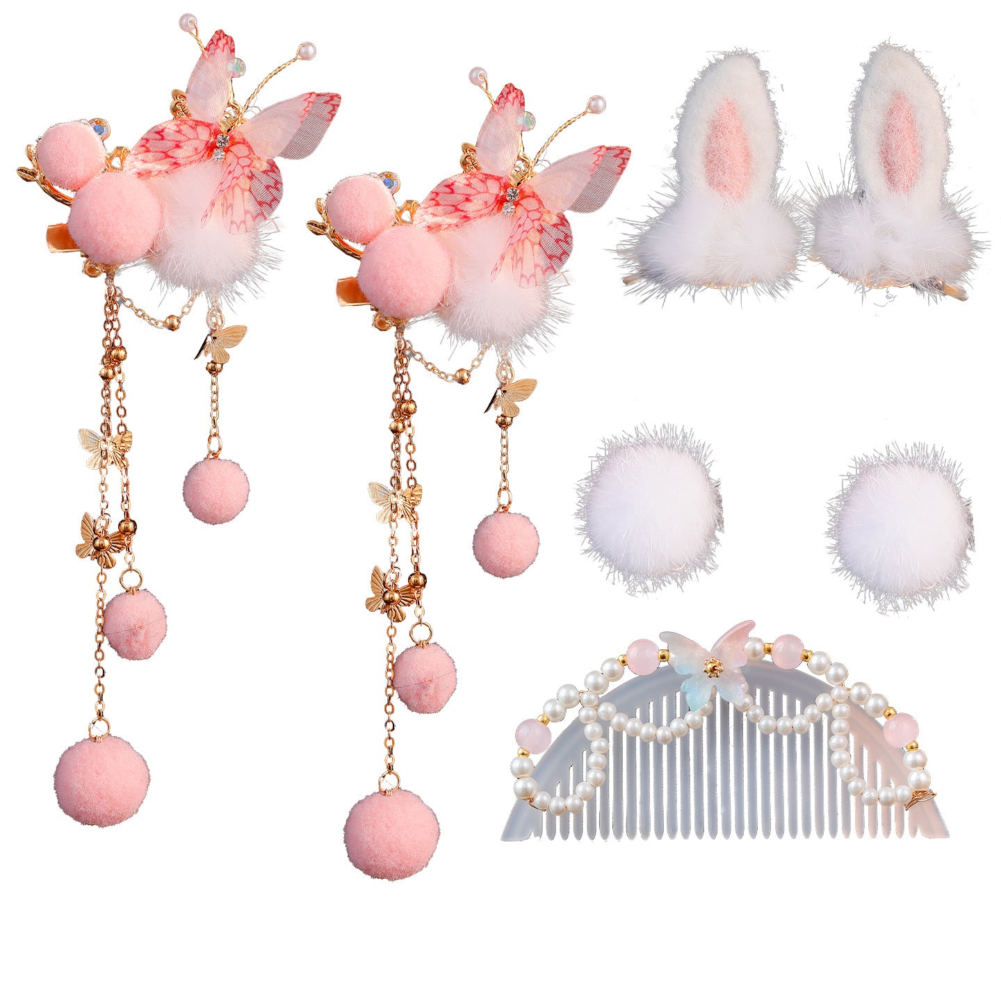 Traditional Chinese Hair jewelry Yingdie 樱蝶 Hanfu Historical Headgear