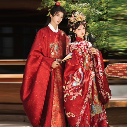Women's Chinese Wedding Gown Clothes Linfengxi 麟凤栖 Men's Customs Traditional Male Hanfu Dress