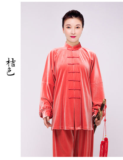 Thickened Tai Chi Quan Velvet Penglai 蓬莱 Clothing  Gender Neutral Chinese Kungfu Traditional Hanfu Autumn Winter