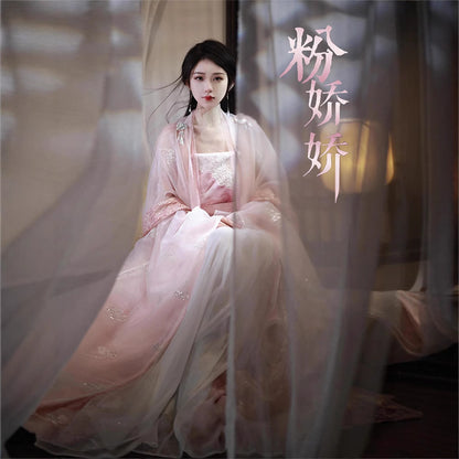 SONG Dynasty Dress Women's Fenjiaojiao 粉娇娇  Chinese Traditional Hanfu Clothing Spring Summer Autumn