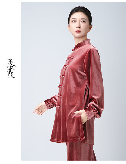 Thickened Tai Chi Quan Velvet Penglai 蓬莱 Clothing  Gender Neutral Chinese Kungfu Traditional Hanfu Autumn Winter