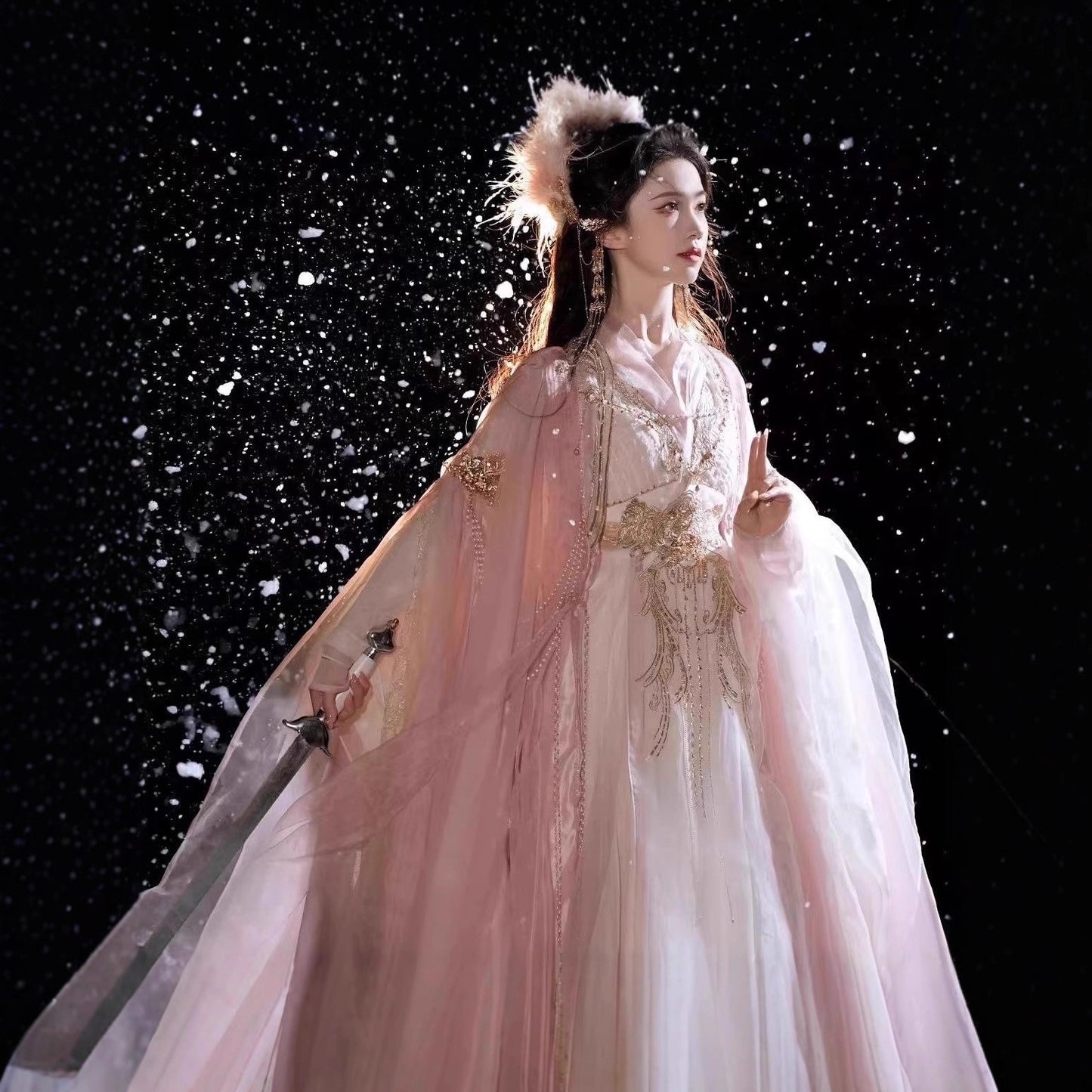 XIAN 仙 Chinese Clothing Jinfennichang 金粉霓裳 Women's  Traditional Thicken Velvet Hanfu Autumn Winter