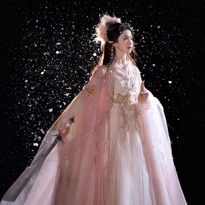 XIAN 仙 Chinese Clothing Jinfennichang 金粉霓裳 Women's  Traditional Thicken Velvet Hanfu Autumn Winter