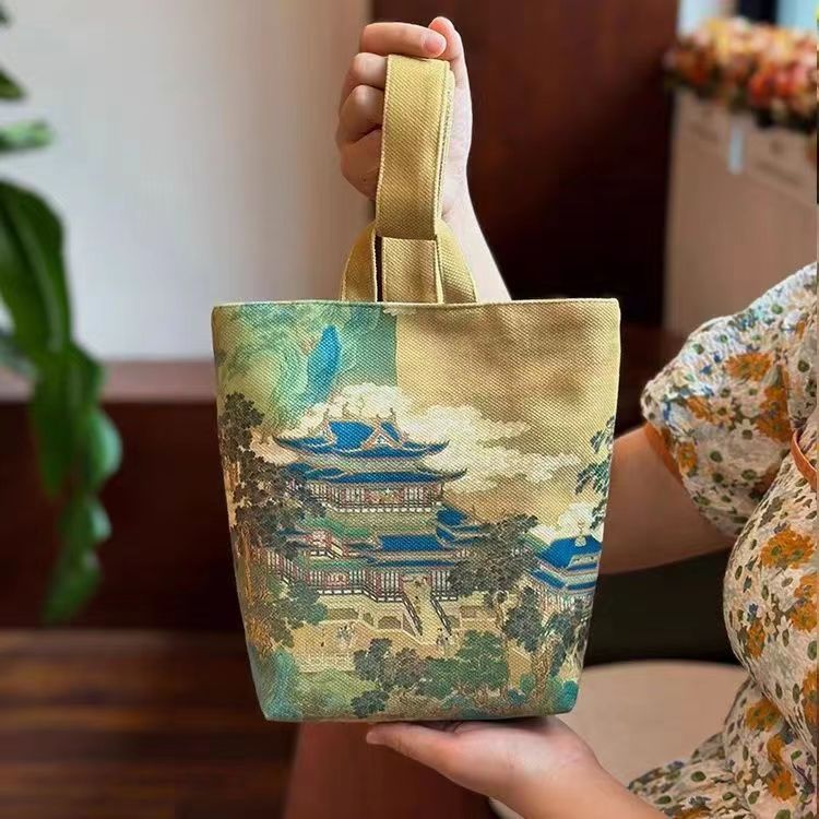 Chinese Style Canvas Handbag Culture Bags Guhua 古画