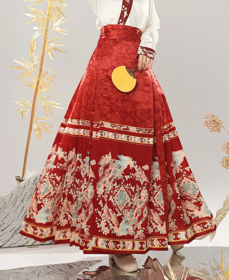 Ming Dynasty Dress Women's Mamian Skirt Fengxi 凤溪 Hanfu Clothing Spring Summer Autumn
