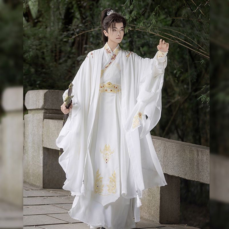 Weijin Dynasty Male Hanfu Wuchen 无尘 Traditional Chinese embroidered Men’s Clothing Spring Autumn