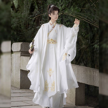 Weijin Dynasty Male Hanfu Wuchen 无尘 Traditional Chinese embroidered Men’s Clothing Spring Autumn
