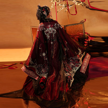 Warring States Women's Dress  Honglianyehuo 红莲业火 Traditional Chinese Hanfu Clothing Spring Autumn