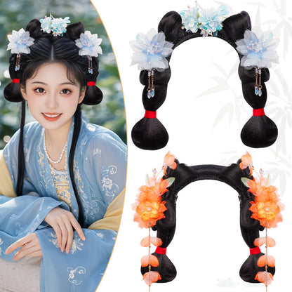 Traditional Chinese Hairstyle Wig Shinv 仕女 Hanfu Historical Royal Hairpieces