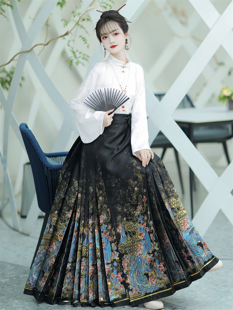 Mamian Skirts Huangque 凰雀 Women's Traditional Clothing Chinese Hanfu