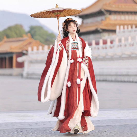 TANG Dynasty Clothing Tianxin 甜心 Ruqun Women's Chinese Traditional Thicken Velvet Hanfu Autumn Winter