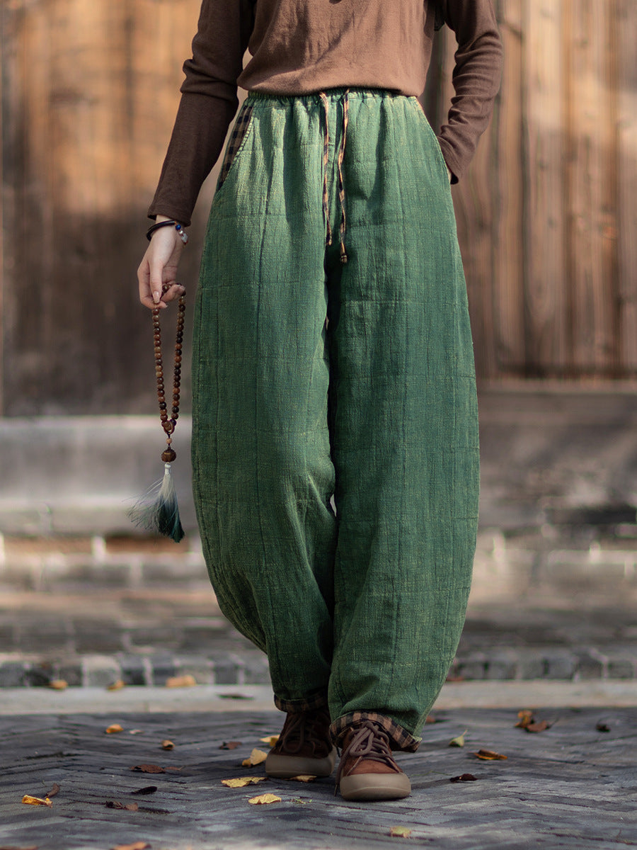 Ticken Linen Pants Guyin "谷音" Han Element Clothing Women's Modern Hanfu Winter Autumn