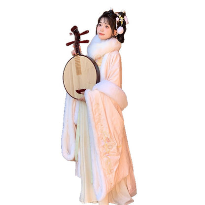 TANG Dynasty Clothing Yuchen 玉尘 Ruqun Women's Chinese Traditional Thicken Velvet Hanfu Autumn Winter