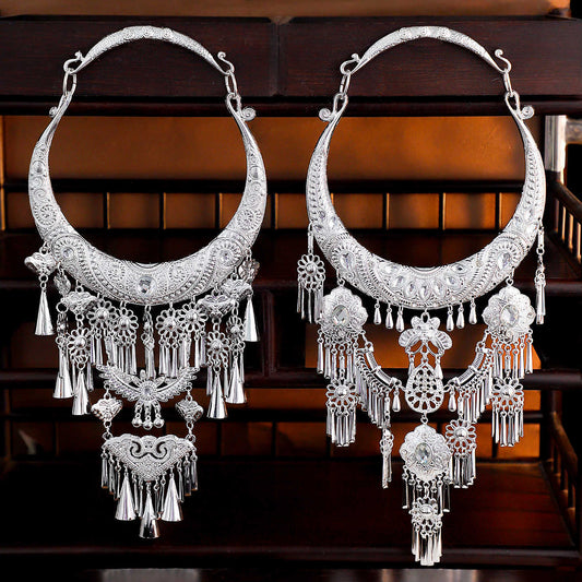 Miao Traditional Chinese Necklaces Niannian 念年 Hanfu Nationality Accessories