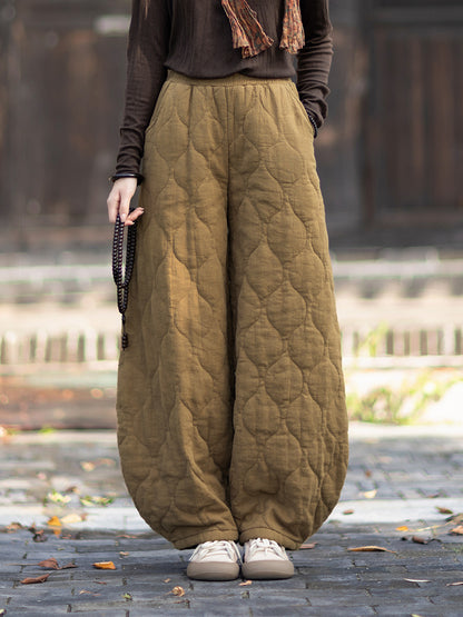 Ticken Linen Pants Duwang "渡忘" Han Element Clothing Women's Modern Hanfu Winter Autumn