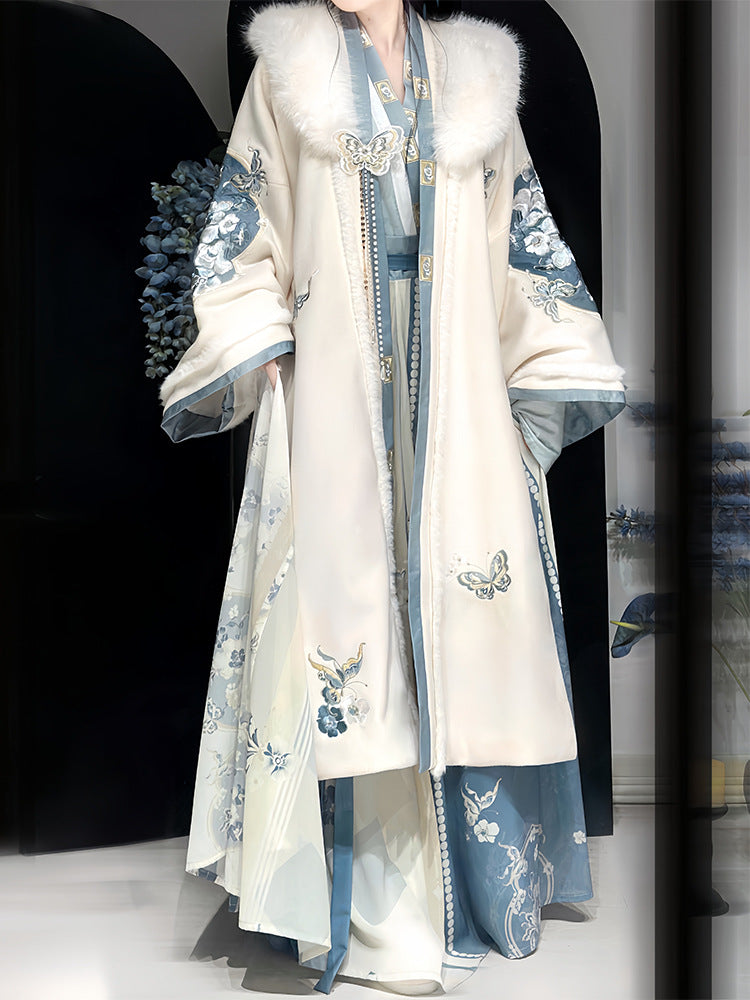 SONG Dynasty Clothing Qingchuan 晴川 Women's Chinese Traditional Thicken Velvet Hanfu Autumn Winter