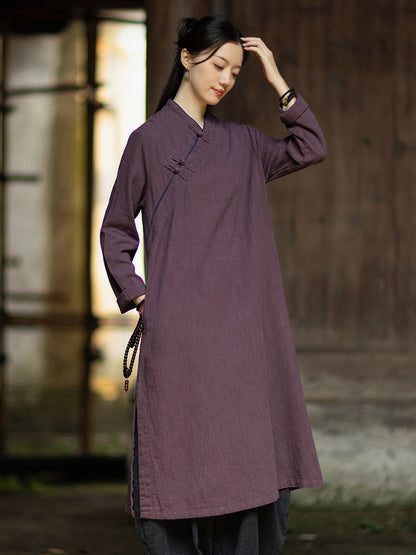 Linen Dress Monian "默念" Han Element Clothing Women's Modern Hanfu Spring Autumn